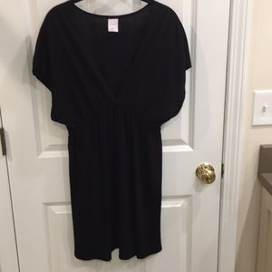 Black v-neck dress